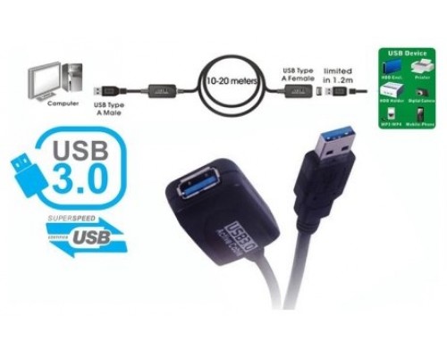 Cable extension activo USB 3.0 A Macho a A Hembra -